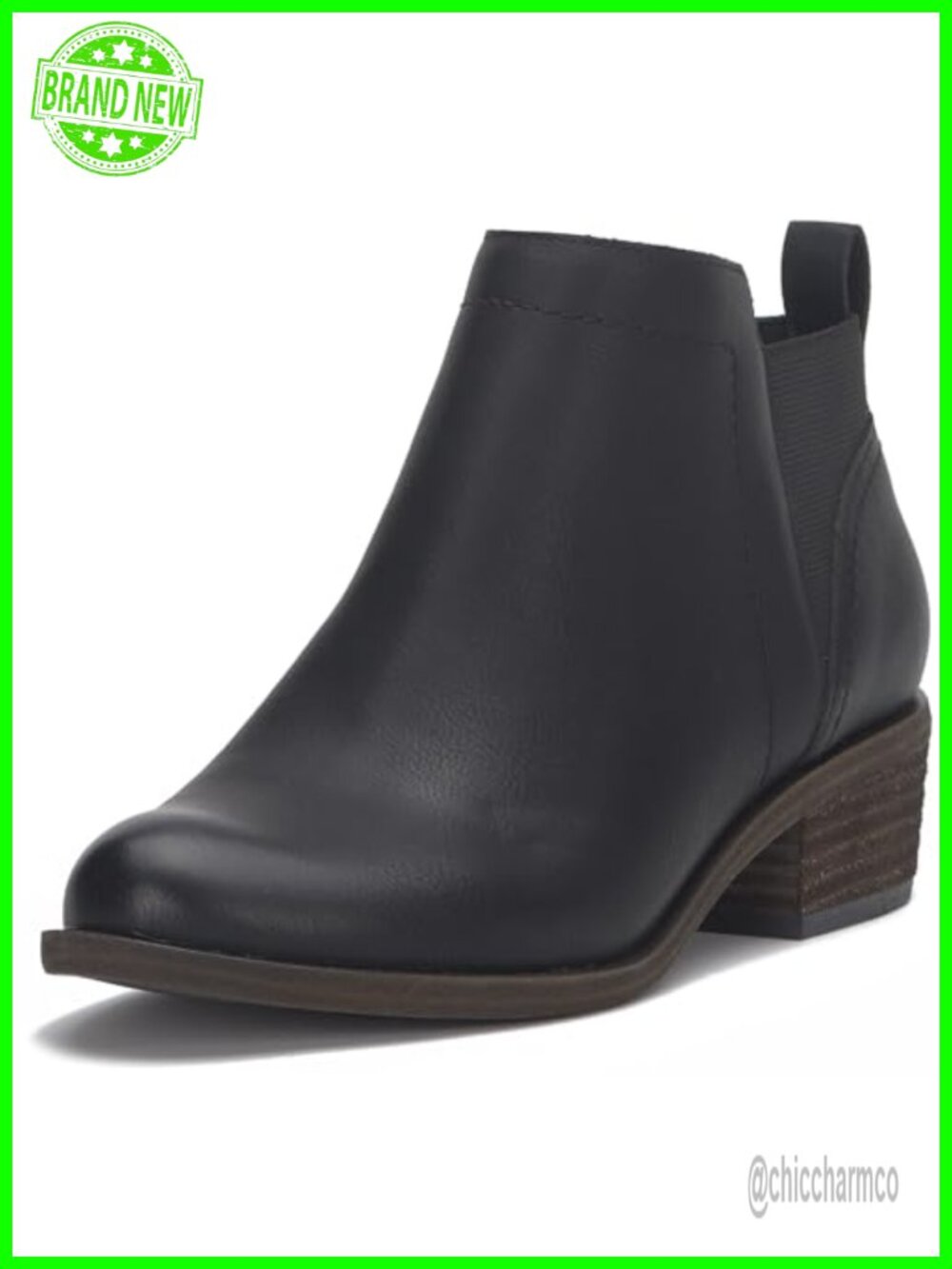 Faux Leather Pull-On Ankle Bootie with Cushioned Footbed